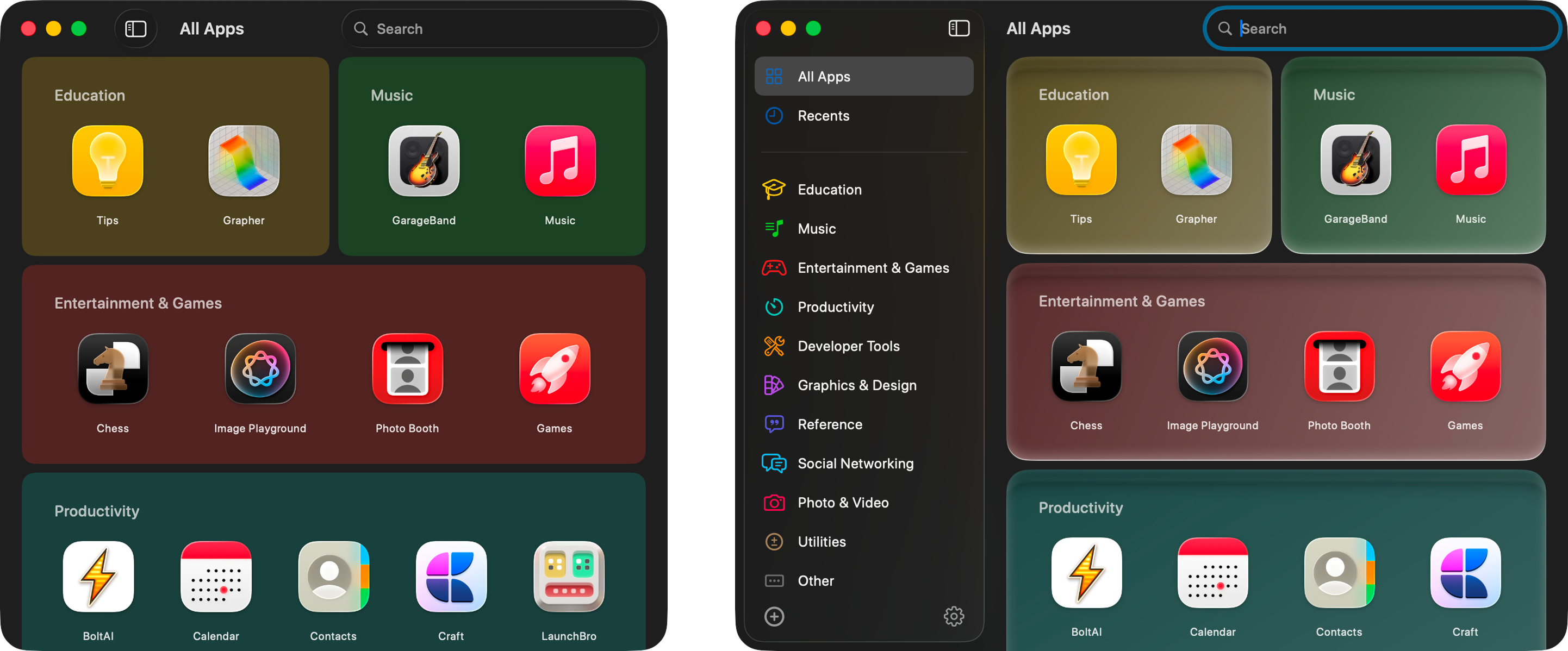 LaunchBro main screen